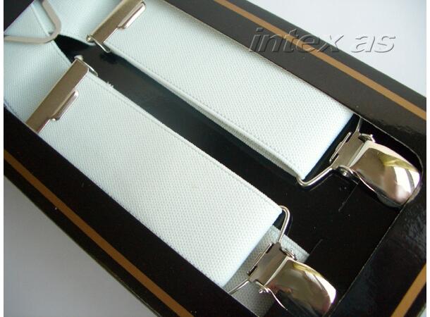 Herre seler 3cm hvit Gabriel buksesele smal 411320 